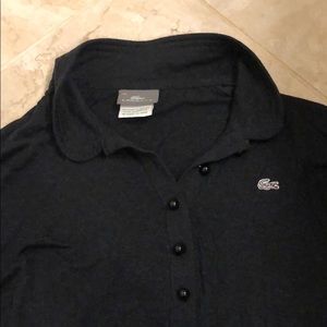 black long sleeve collared lacoste shirt